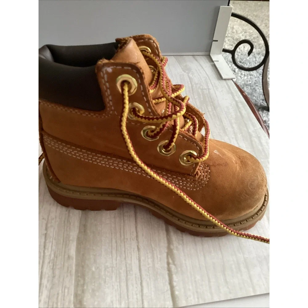 Timberland Toddler Nubuck Leather Lug Sole Lace Up Ankle Boots Brown Size 5 M US